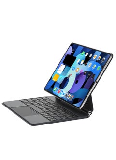 روك بو حافظة لوحة مفاتيح باللغة العربية والإنجليزية متوافقة مع جهاز iPad Pro 11 بوصة 2024 (M4 الجيل الخامس) حافظة لوحة مفاتيح تعمل باللمس مغناطيسية مع وضع السكون/التنشيط التلقائي لجهاز iPad Pro 11 بوصة 2024 أرقام الطراز: A2836 / A2837 / A3006  - Image 1