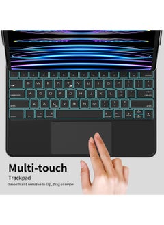 روك بو حافظة لوحة مفاتيح باللغة العربية والإنجليزية متوافقة مع جهاز iPad Pro 11 بوصة 2024 (M4 الجيل الخامس) حافظة لوحة مفاتيح تعمل باللمس مغناطيسية مع وضع السكون/التنشيط التلقائي لجهاز iPad Pro 11 بوصة 2024 أرقام الطراز: A2836 / A2837 / A3006  - Image 5