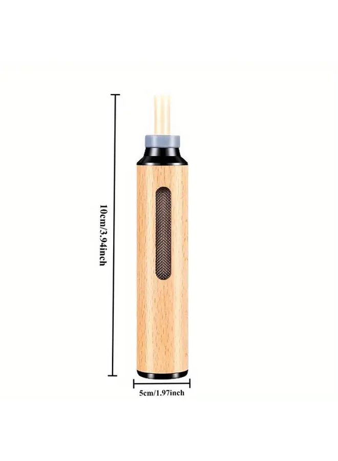 Wooden Car Ashtray With Anti Drop Design Smokeless Nozzle Portable Dust Free Magic Tool - Image 3