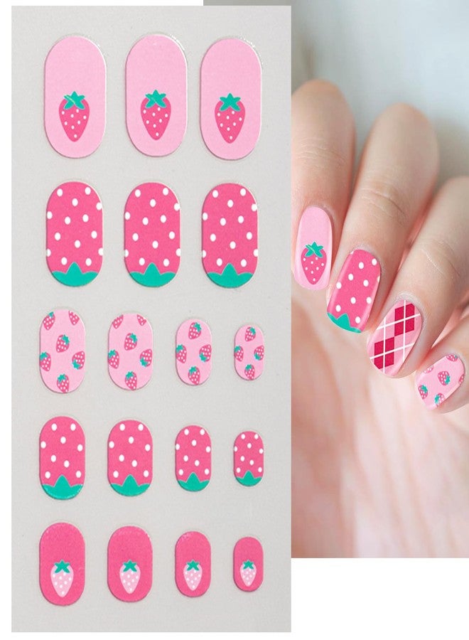 winthrop 8 Sheets Kids Nail Stickers Full Nail Wraps for Girls, Cute Strawberry Rainbow Unicorn Bear Designs 3D Self-Adhesive Nail Art Decals Holiday Colorful Manicure Decorations for Age 7 and Older - Image 2