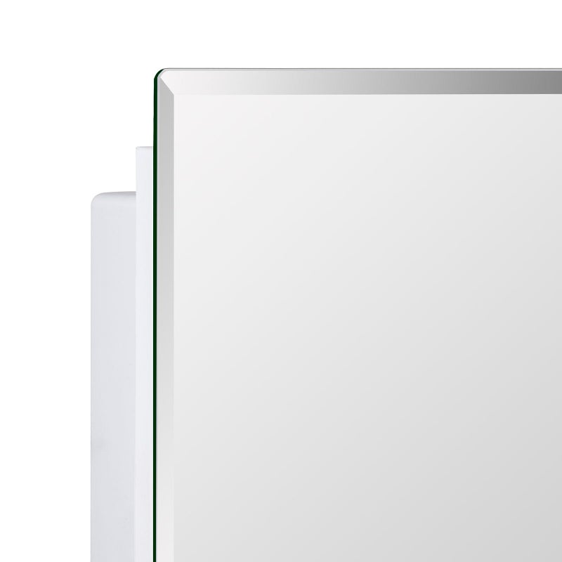 IDYLLOR Plastic Bathroom Medicine Mirror Cabinet 16 x 22 inch, Surface and Recessed Mount, Beveled Edge Mirror - Image 5