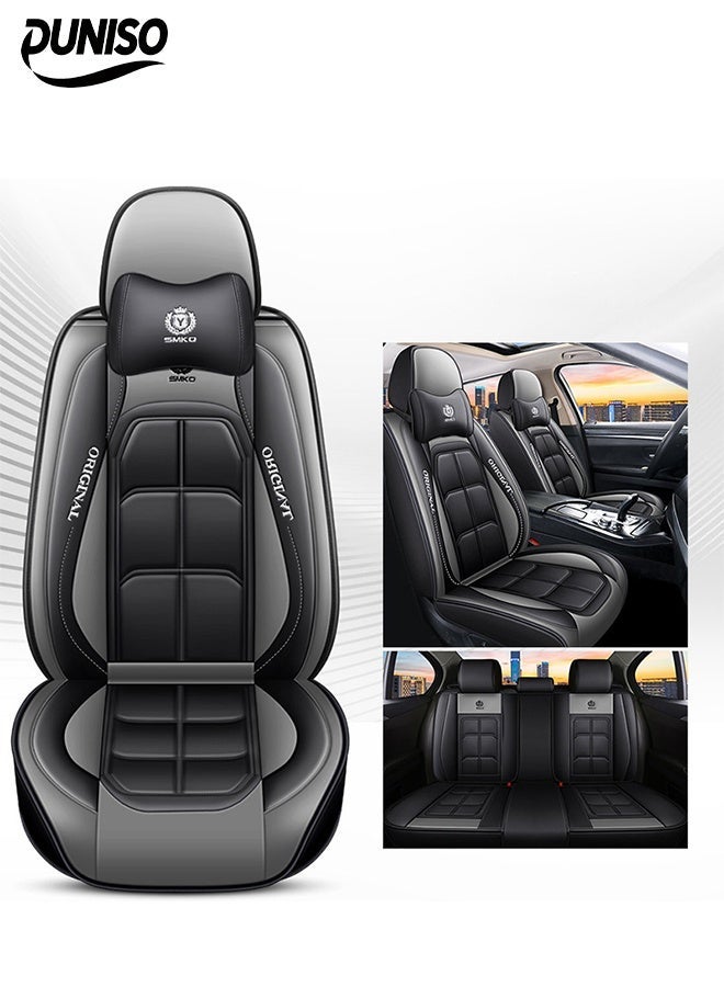 DUNISO Car Seat Cover,Universal Fully Wrapped Seat Cushion, Artificial Leather Car Backrest Seat Cover, Wear Resistant And Anti Slip, Suitable For All Seasons, Suitable For Most Car Seats - Image 1