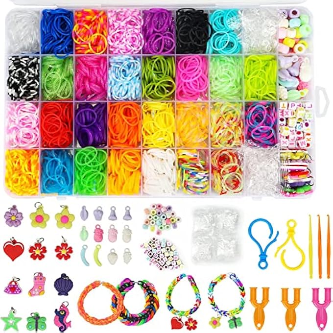 STRBOXONG 2500+ LOOM BANDS KIT, 30 COLORS LOOM RUBBER BANDS FOR DIY REFILL BRACELET MAKING CRAFT KITS, LOOM TWIST BANDS WITH MORE ACCESSORIES IN STORAGE CASE FOR PARTY, X-MAS BIRTHDAY GIFT FOR KIDS - Image 1