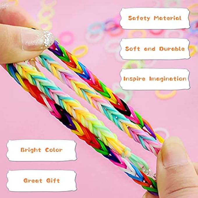 STRBOXONG 2500+ LOOM BANDS KIT, 30 COLORS LOOM RUBBER BANDS FOR DIY REFILL BRACELET MAKING CRAFT KITS, LOOM TWIST BANDS WITH MORE ACCESSORIES IN STORAGE CASE FOR PARTY, X-MAS BIRTHDAY GIFT FOR KIDS - Image 4
