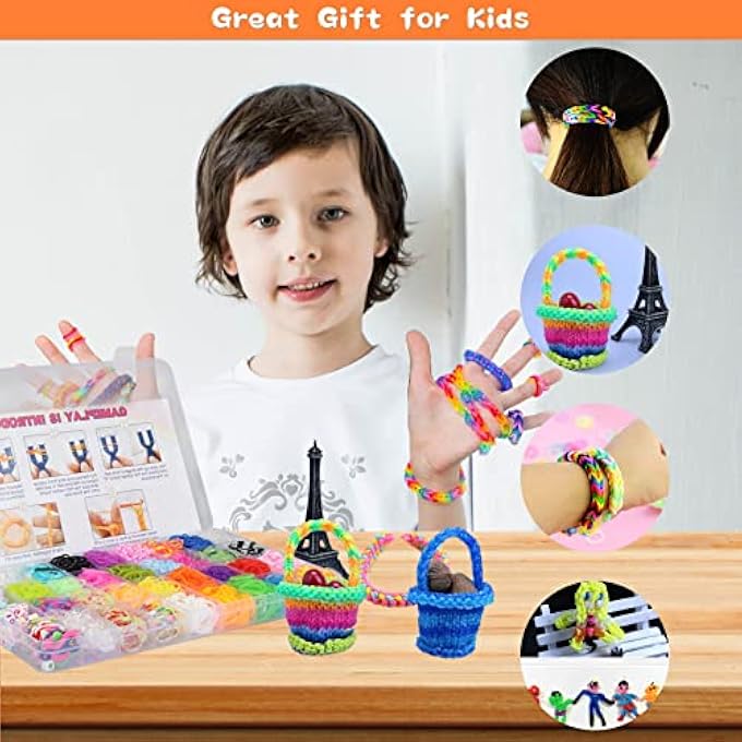 STRBOXONG 2500+ LOOM BANDS KIT, 30 COLORS LOOM RUBBER BANDS FOR DIY REFILL BRACELET MAKING CRAFT KITS, LOOM TWIST BANDS WITH MORE ACCESSORIES IN STORAGE CASE FOR PARTY, X-MAS BIRTHDAY GIFT FOR KIDS - Image 5