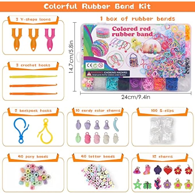 STRBOXONG 2500+ LOOM BANDS KIT, 30 COLORS LOOM RUBBER BANDS FOR DIY REFILL BRACELET MAKING CRAFT KITS, LOOM TWIST BANDS WITH MORE ACCESSORIES IN STORAGE CASE FOR PARTY, X-MAS BIRTHDAY GIFT FOR KIDS - Image 3
