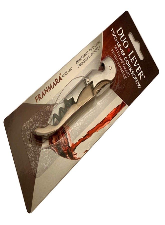 فرانمارا مفتاح فتاحة زجاجات مزدوج الذراع، مقبض بلمسة نهائية معدنية - برونزي - Image 2