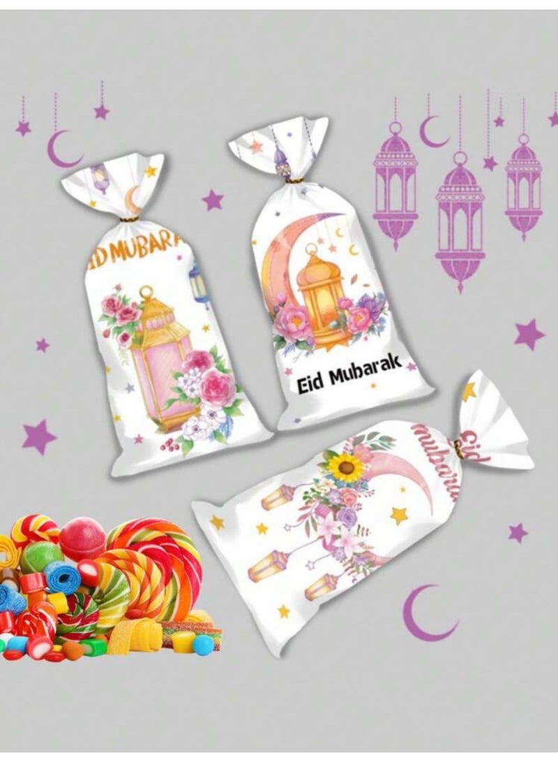 50 Pieces Eid Gift & Treat Bags for Candy, Gifts and Food Storage with Ties – Suitable for Parties and Events - Image 2