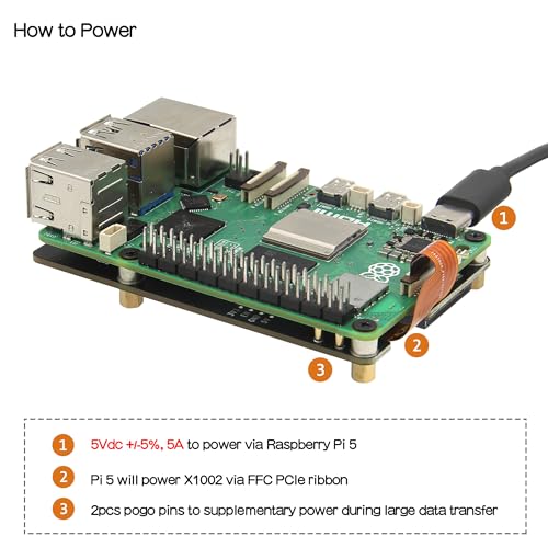 Geekworm X1002 PCIe to M.2 HAT NVMe SSD PIP PCIe Peripheral Bottom Board for Raspberry Pi 5 Support M.2 2230/2242/2260/2280 SSD - Image 5
