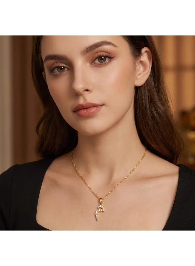 روفو Arabic Letter 'Meem' Necklace 18k Gold Plated