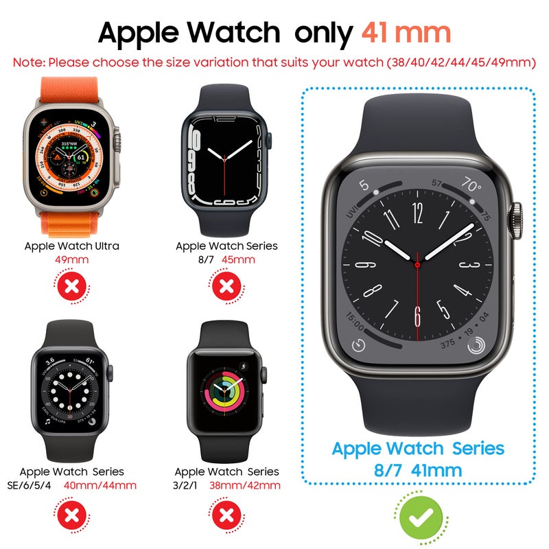 Suoman 3-Pack for Apple Watch 41mm Privacy Screen Protector Case, [Anti-Peeping] Ultra-Thin Tempered Glass Protective Cover - Image 2