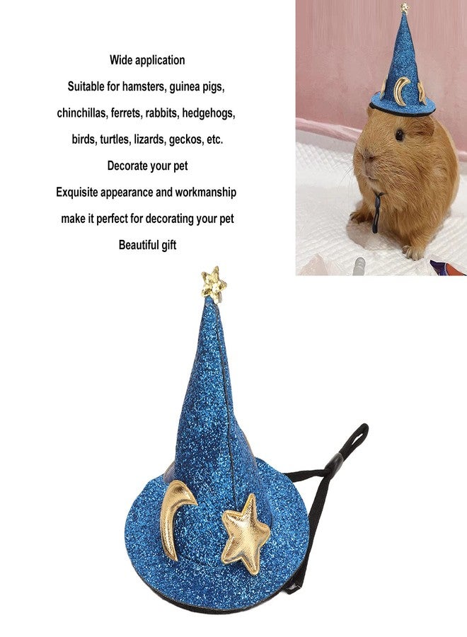 Zerodis Hamster Hat, Small Pet Halloween Costume Guinea Pig Wizard Hat Lizard Witch Head Accessories Hamster for Hedgehog Chinchilla Ferret (Blue) - Image 5