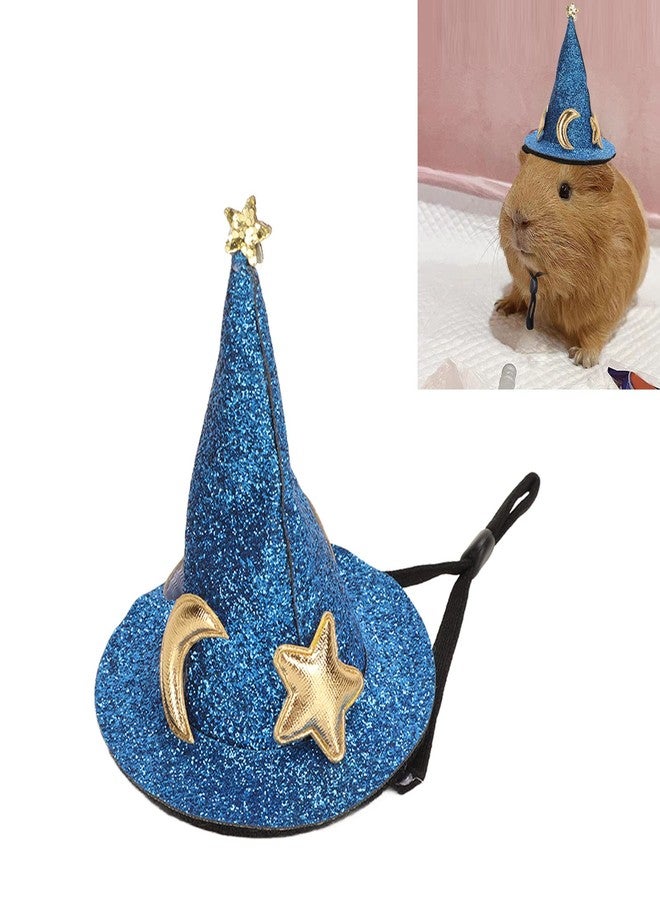Zerodis Hamster Hat, Small Pet Halloween Costume Guinea Pig Wizard Hat Lizard Witch Head Accessories Hamster for Hedgehog Chinchilla Ferret (Blue) - Image 3