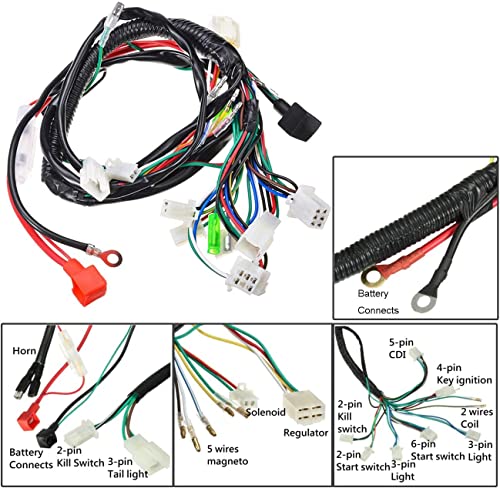 RUITONDA 125cc Wiring Harness 110cc ATV Wiring Harness Kit for Chinese ATV Wiring Harness Compatible with GY6 Taotao Kazuma Baja 50cc 70cc 90cc 110cc 125cc 150cc ATV Go Kart Scooter Pit Bike Quad Moped - Image 3