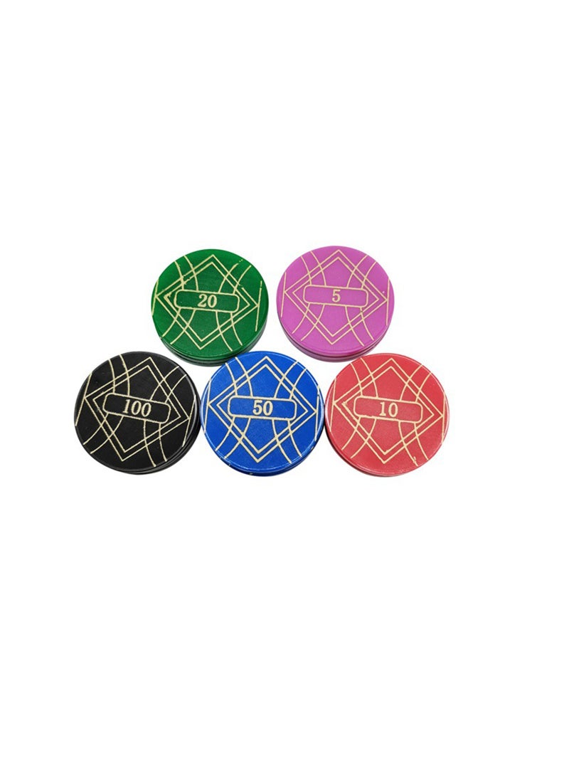 SYOSI - 100 PCS Round Chips with Storage Box, 5 Color Large Plastic Round Chips Counting Numbers Teaching for Crafts Decoration, Plastic Counting Chips for Math - Image 1