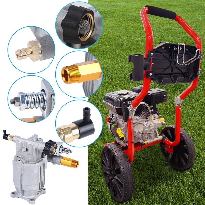 Biswing Pressure Washer Pump, 3/4" Shaft Horizontal Axial Plunger, 3400 PSI Max, 2.5 GPM, Replacement Pumps for Cold Water Gas Power Pressure Washer - Image 5
