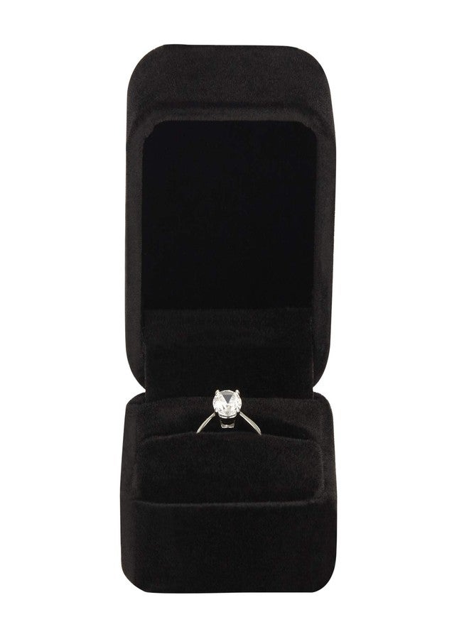 LETURE 4 Pieces Velvet Ring Gift Boxes Set, Earring Pendant Jewelry Case, Jewellry Display Box for Wedding, Engagement,Proposal, Birthday and Anniversary (4pcs Black) - Image 4