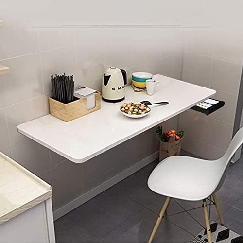 QARA 16X40 inches Wooden Wall Mounted Folding Table| Wall Mount Table Foldable Study Laptop Desk for Home and Office | Pearl White - Image 3