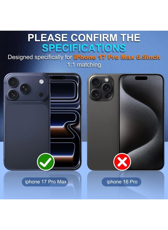 Suoman for iPhone 17 Pro Max Camera Lens Protector, [All-in-one Frosted] [Strong-Adhesion] Metal Frame Tempered Glass Camera Lens Cover-Black - Image 2