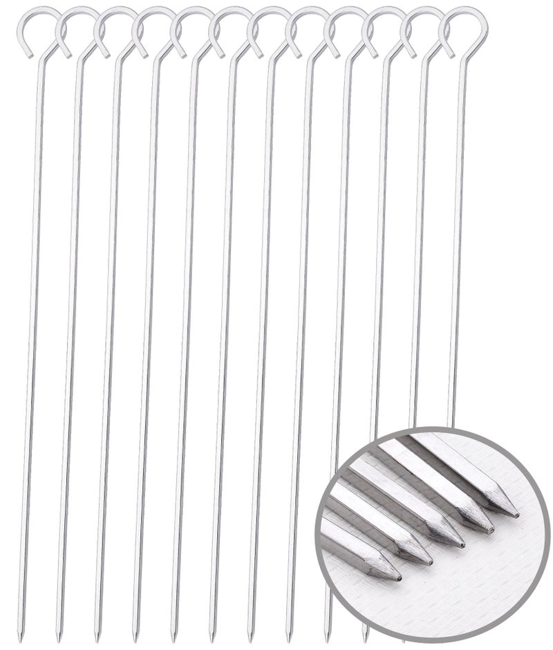 10 inch Barbecue Skewers HONSHEN Metal BBQ Sticks12Pack Stainless Steel Square SkewerKebobkabob Sets for Grill Outings Cooking BBQ Skewers Square 10inch12p