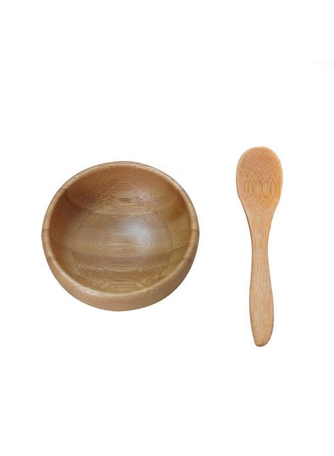 SYBL مجموعة وعاء قناع صغيرة من الخيزران الإيكولوجي لأدوات العناية بالبشرة DIY مع ملعقة خيزران للسيدات والنساء والفتيات - Image 2