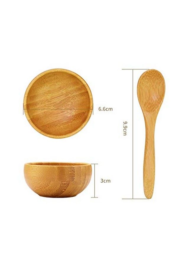 SYBL مجموعة وعاء قناع صغيرة من الخيزران الإيكولوجي لأدوات العناية بالبشرة DIY مع ملعقة خيزران للسيدات والنساء والفتيات - Image 3