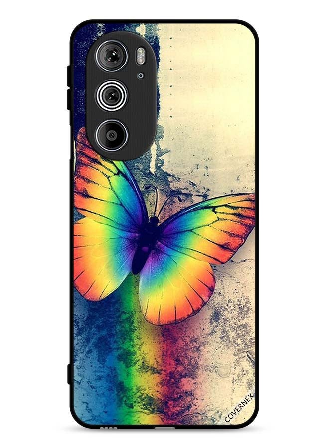 Covernex Motorola Edge 30 Pro Protective Case Cover Vintage Rainbow Butterfly - Image 1