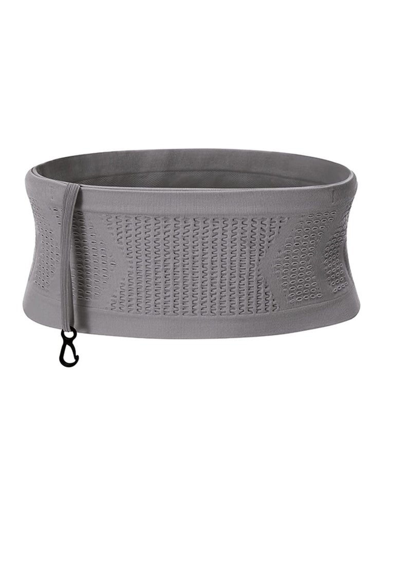Generic Running Belt, Running Pack for Phone, Moisture Wicking Storage Belt Bag for Walking Travel Sports Hiking Workout Women Men 4 Large Security Pockets Grey M Size  - Image 1