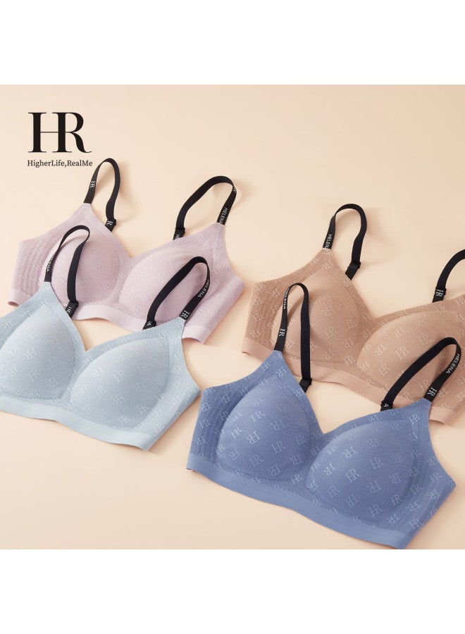 Hr Invisible Seamless Small Bust Push-up Lingerie Enlarging Soft Support Letter Strap Sports Breathable Bra