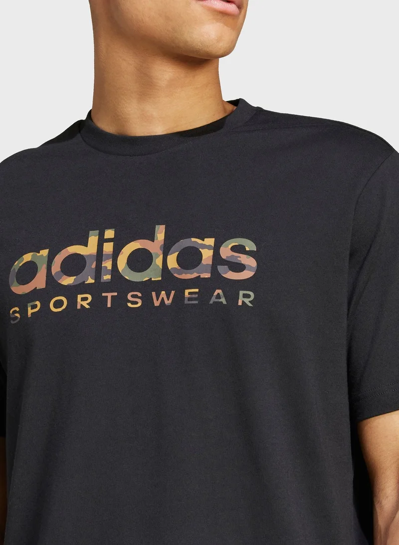 Adidas Camo Linear Graphic T-Shirt