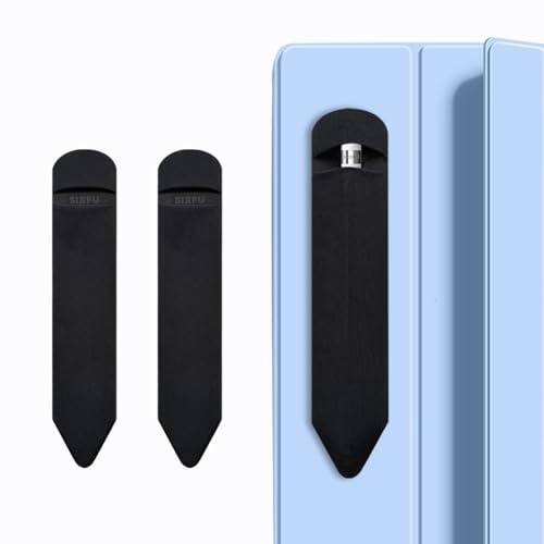SIXFU Pencil Holder Compatible with Apple Pencil Pro/ 2nd Generation/ 1st Generation/USB-C Pencil, Adhesive Elastic Sleeve Pocket for iPad Pencil and Multiple Types Stylus Pen, 2Pack(Black) - Image 1
