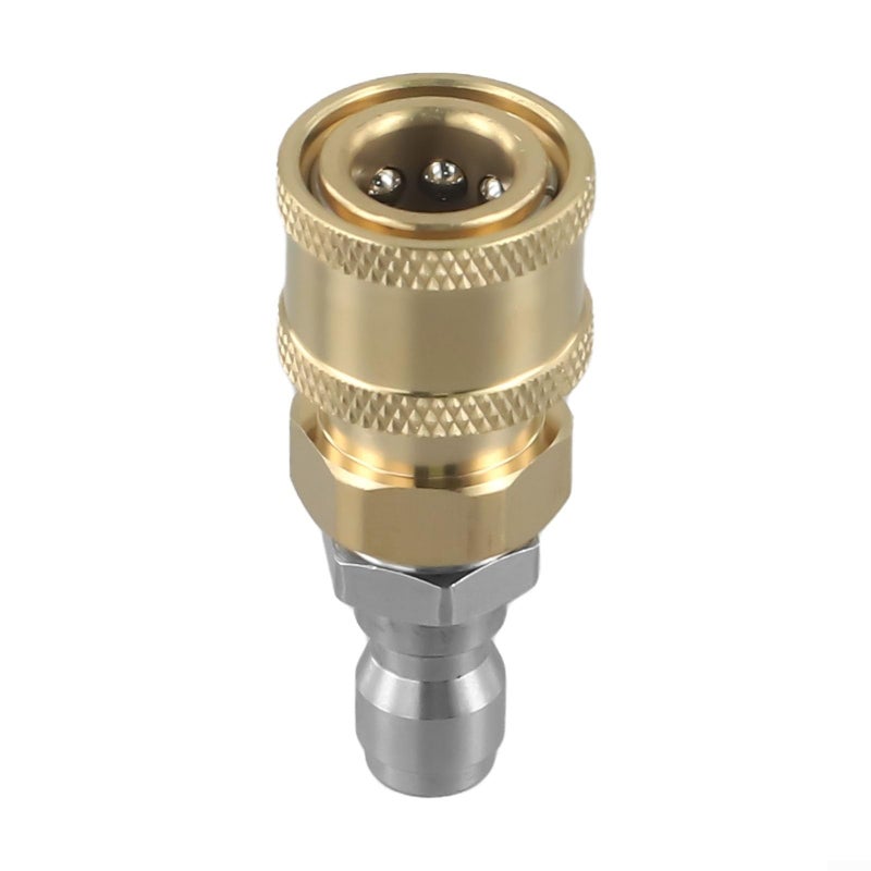 M14 1 5 Thread Brass Quick Connector High Pressure Washer Fitting No Tool Required - Image 3