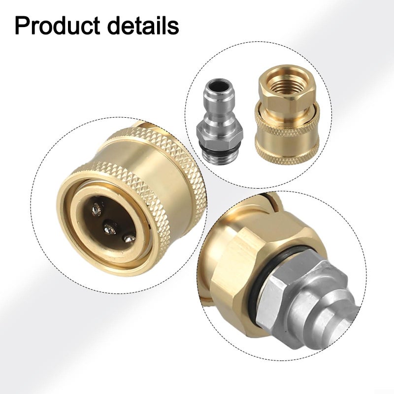 M14 1 5 Thread Brass Quick Connector High Pressure Washer Fitting No Tool Required - Image 4