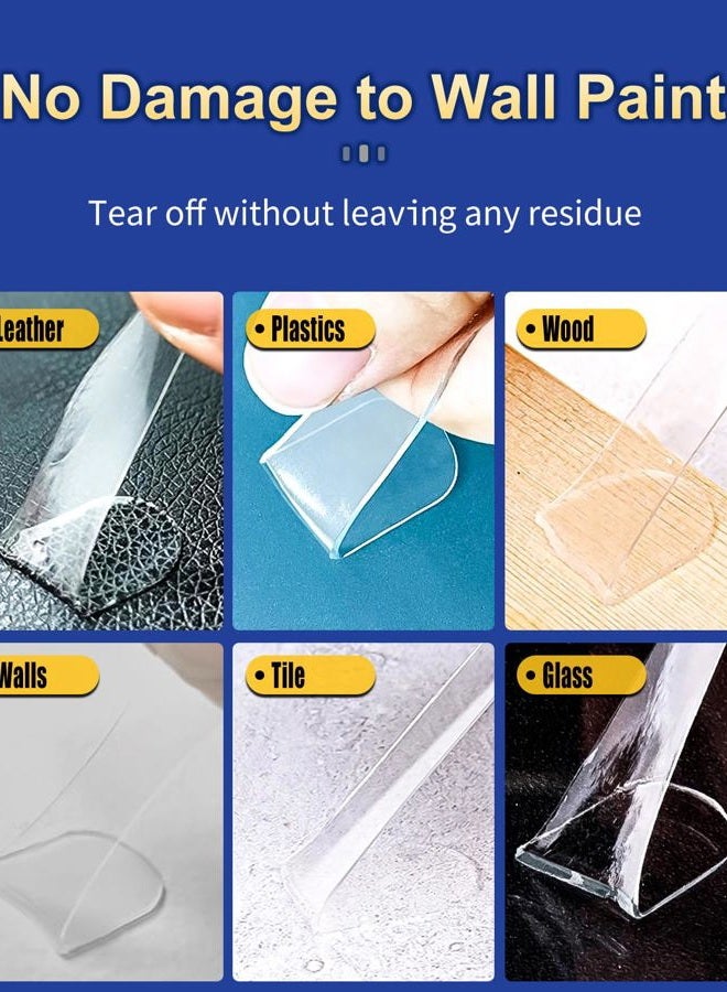 PHIXBEAR Extra Large-Pro Mounting Putty No Residue with Pull Tab, Strong Double Sided Glue Adhesive Dots Clear Museum Sticky Tack, Picture Hanging Strips Fixed Decor Craft, 0.6 x 1.38 in (98 Pcs) - Image 3