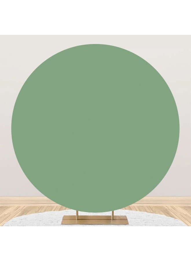 DORCEV 6.5x6.5ft Sage Green Round Backdrop Cover Polyester Solid Green Circle Backdrop Balloon Arch Cover for Party Kids Baby Shower Gender Reveal Birthday Party Bridal Shower Wedding Party Decor Prop - Image 4