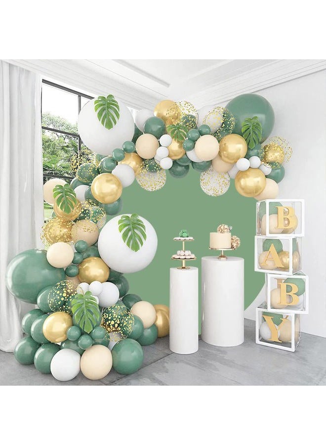 DORCEV 6.5x6.5ft Sage Green Round Backdrop Cover Polyester Solid Green Circle Backdrop Balloon Arch Cover for Party Kids Baby Shower Gender Reveal Birthday Party Bridal Shower Wedding Party Decor Prop - Image 2