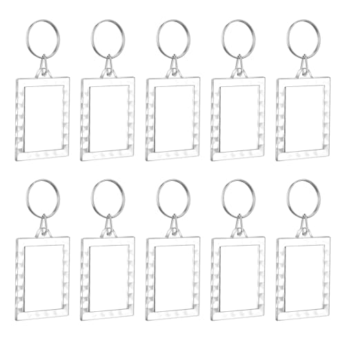 squishy 10Pcs Photo Keychain, Acrylic Photo Frame Keychain, Large Floral Edge Transparent Photocard Holder for DIY, Gifts, Travel and Work - Image 1