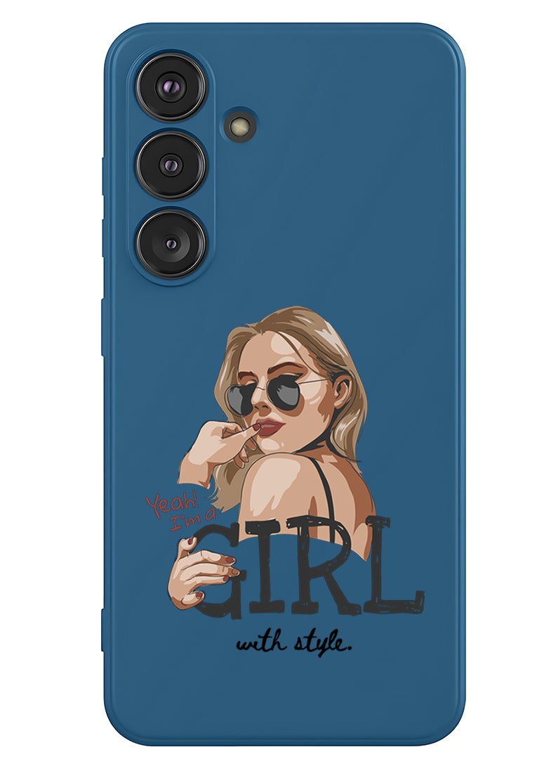 Theodor Protective Slim Fit Case Liquid Silicone Cover with Full Body Protection Anti-Scratch Shockproof Case For Samsung Galaxy S25 (Blue) - Girl with Style - Image 1