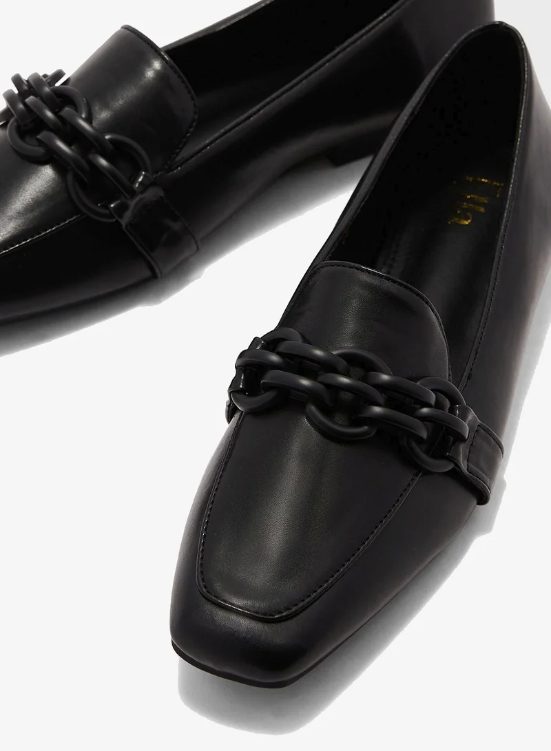 Ella Black Pointed Toe Loafers for Women | Best Price UAE