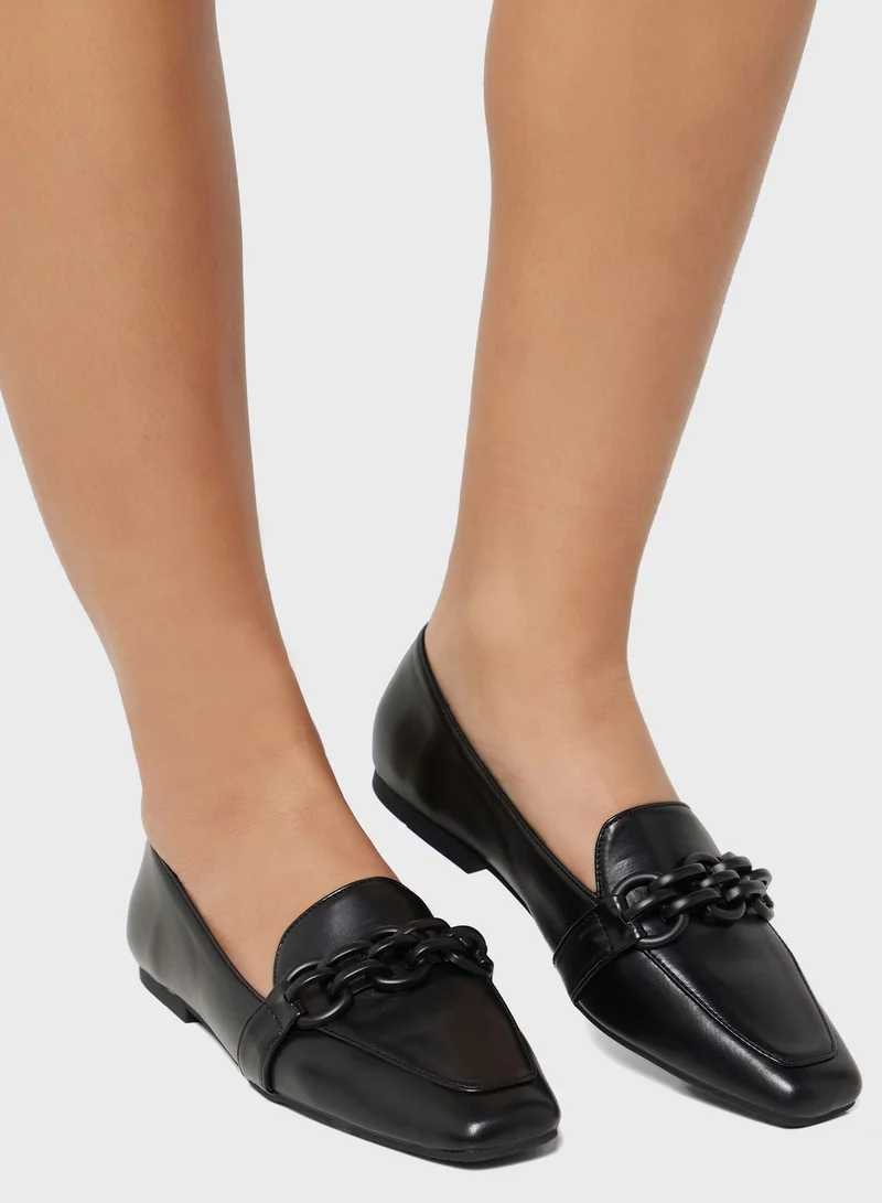 Ella Black Pointed Toe Loafers for Women | Best Price UAE