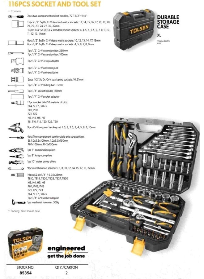 Tolsen - 116Pcs Socket And Tool Set - Image 2