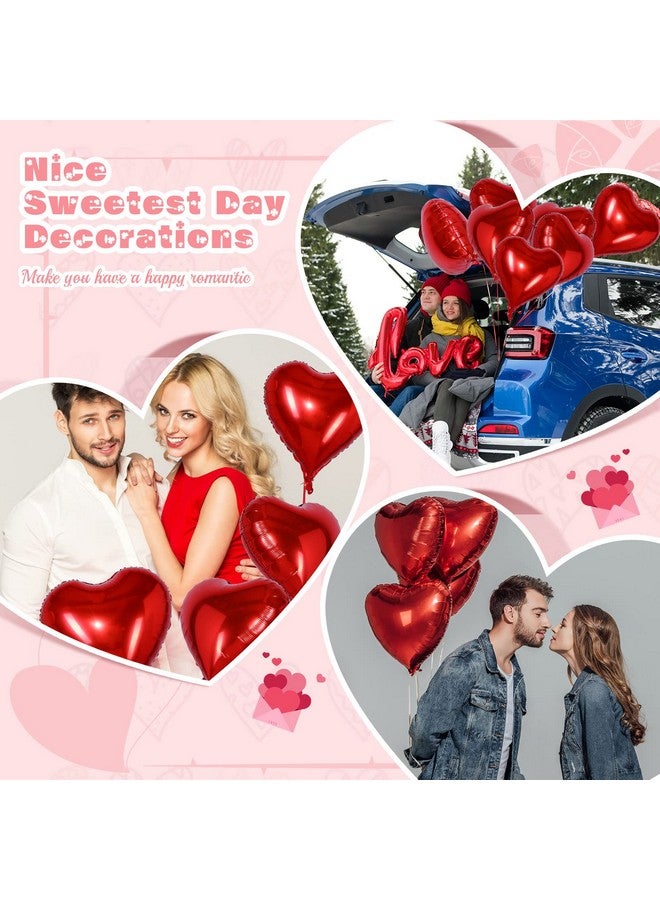 Raiten 50 Pcs Red Valentine's Day Balloons Heart Foil Balloon Valentine's Day Decorations 18 Inch Valentines Balloon Love Balloons Party Decorations for Wedding Engagement Baby Shower Birthday Holiday Decor - Image 4