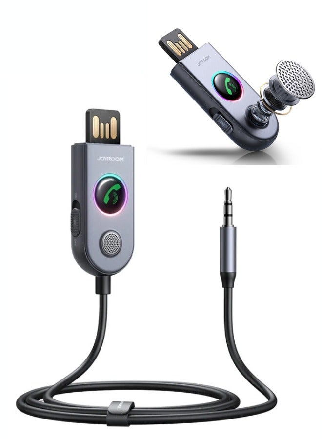 JOYROOM Car Bluetooth 5.3 Receiver for Car AUX Bluetooth Adapter for Car 3.5mm Jack,ENC Noise Cancellation with Built-in Microphone Aux Input for Car Speaker Hands-Free Call Home Stereo Wired Headphones  - Image 2