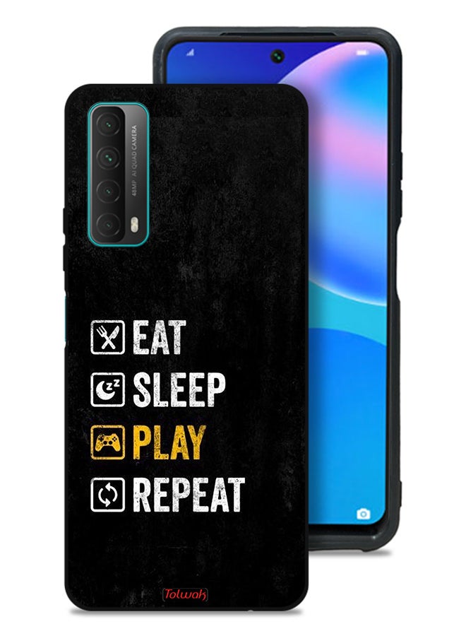 Tolwak Huawei P smart (2021) Protective Case Cover Eat Sleep Play Repeat - Image 1
