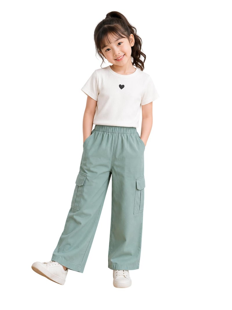 TAGAS Store Tagas Cargo for Girls|Joggers for Girl| Cotton Cargo for Girls |girlscargo Lower|Relaxed Trouser(GC-55) - Image 1