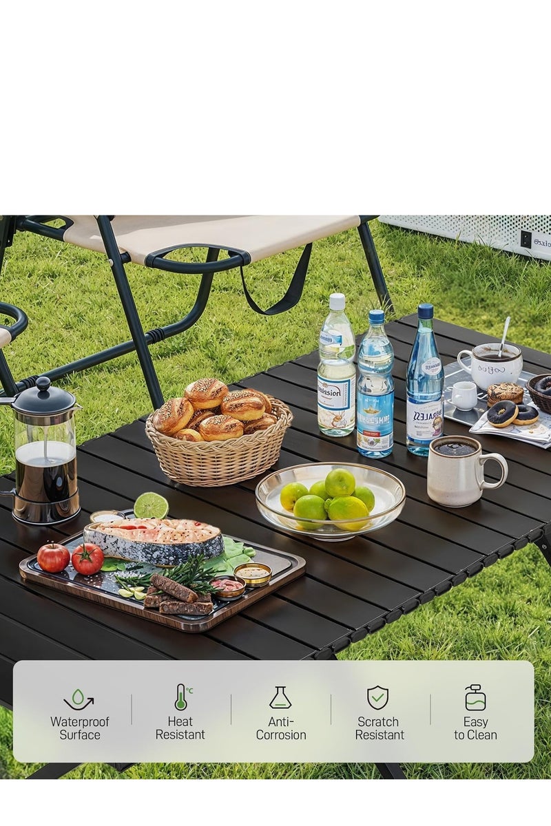 0TO1 TECH Folding Camping Table, Portable Folding Table,Lightweight steel Roll-Up Table,Portable Picnic Table with Easy Carrying Bag for Outdoor,Beach,Picnic,Backyards,BBQ and Party,120cmx 60cm x 45cm - Image 4