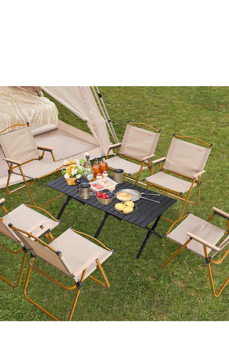 0TO1 TECH Folding Camping Table, Portable Folding Table,Lightweight steel Roll-Up Table,Portable Picnic Table with Easy Carrying Bag for Outdoor,Beach,Picnic,Backyards,BBQ and Party,120cmx 60cm x 45cm - Image 2