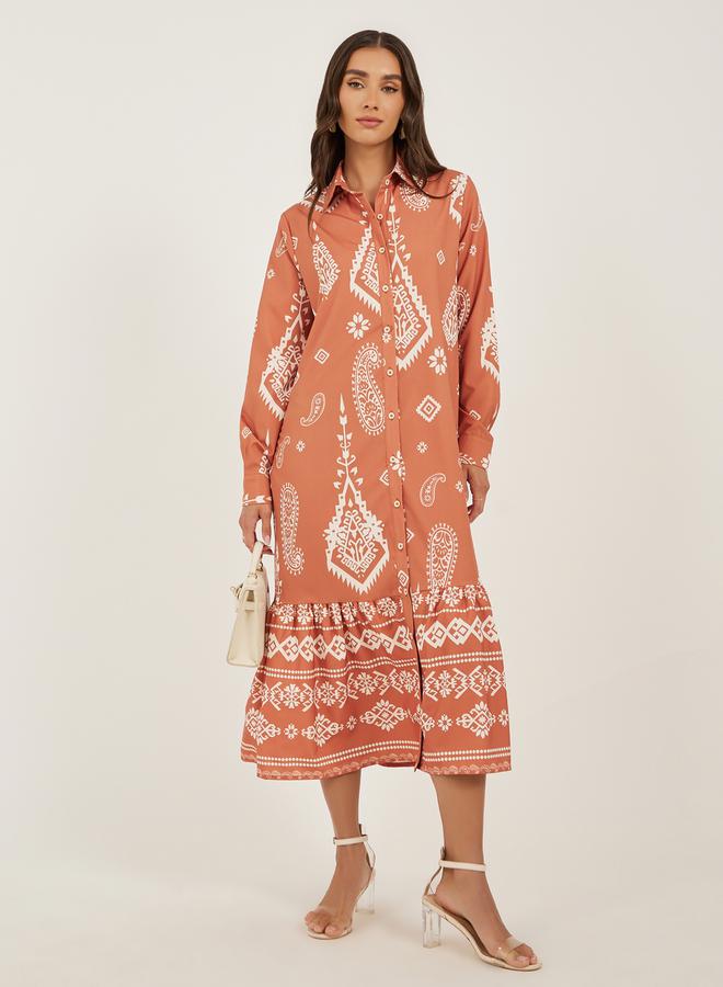 Styli Printed Shirt Dress - Image 1