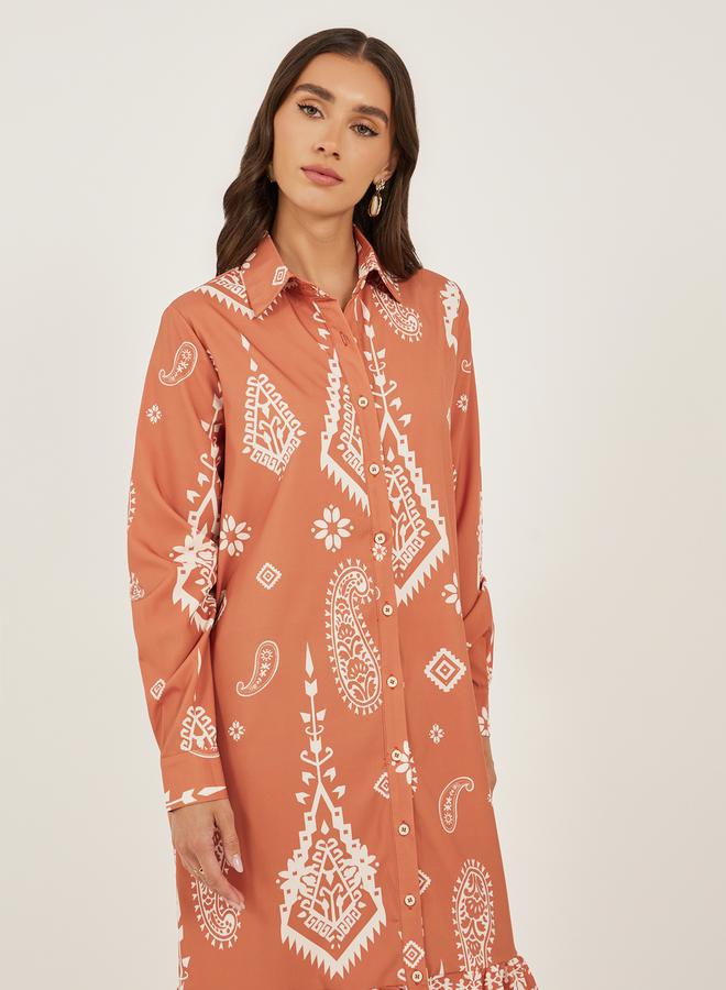 Styli Printed Shirt Dress - Image 3