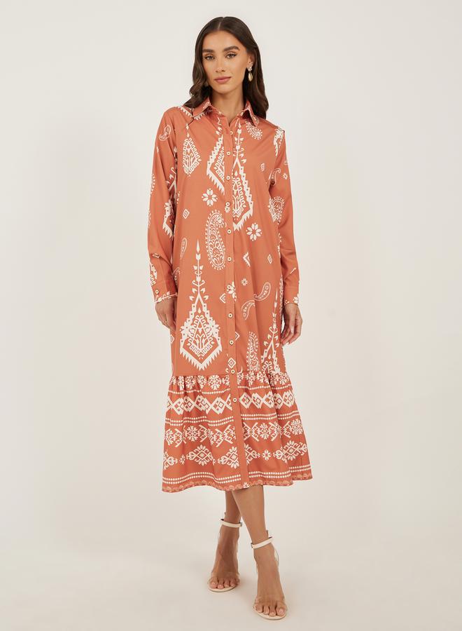 Styli Printed Shirt Dress - Image 2